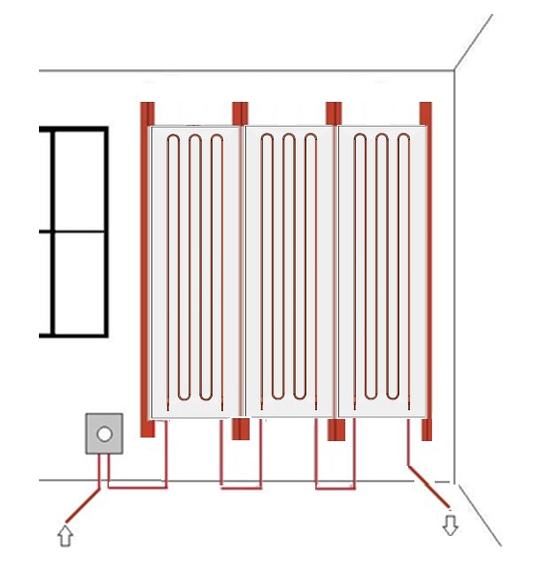 Flächenheizung Wand
